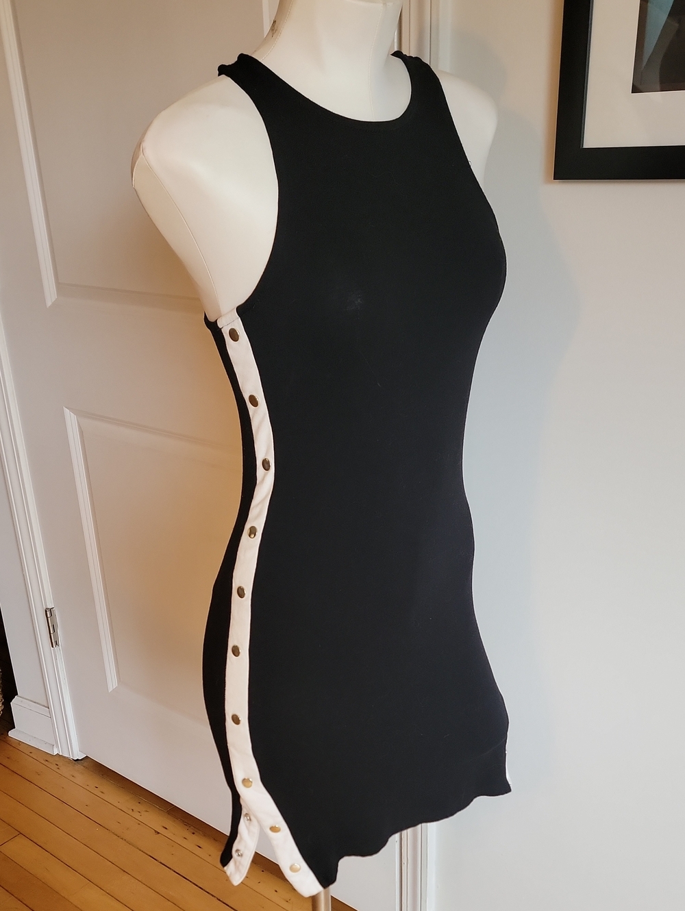 PacSun Heart & Hips Black Side Snap Bodycon Mini Dress Large Fits Small